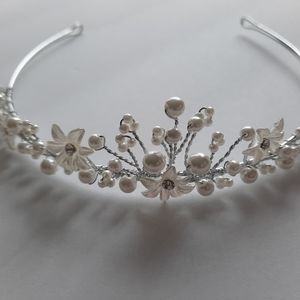 Crystal and Pearl Floral Tiara